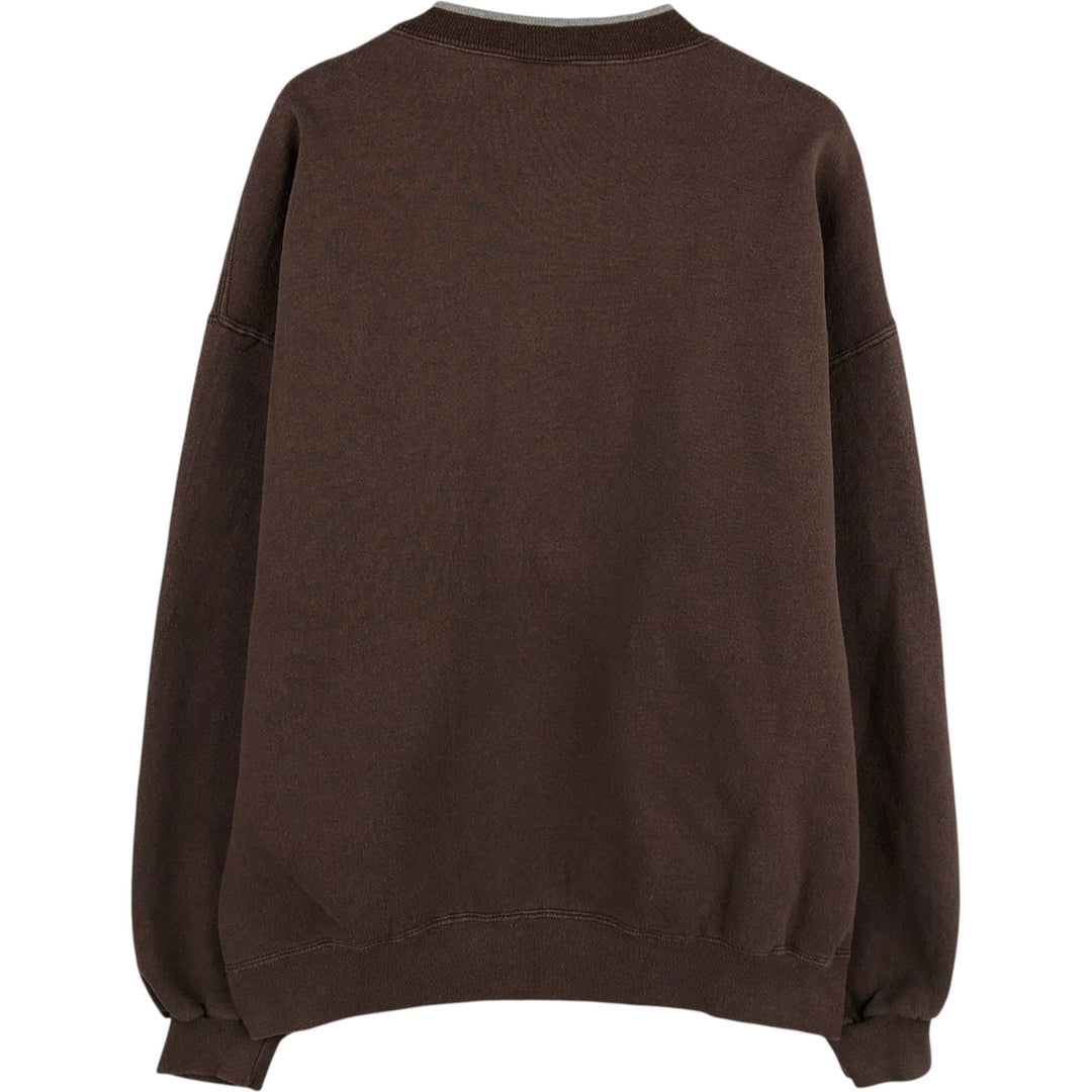 90'S Jerzees HIGH Cotton Plain Blank Sweatshirt, Made in USA, Men's XL equivalent, Vintage cotton chocolate Vintage Second Hand