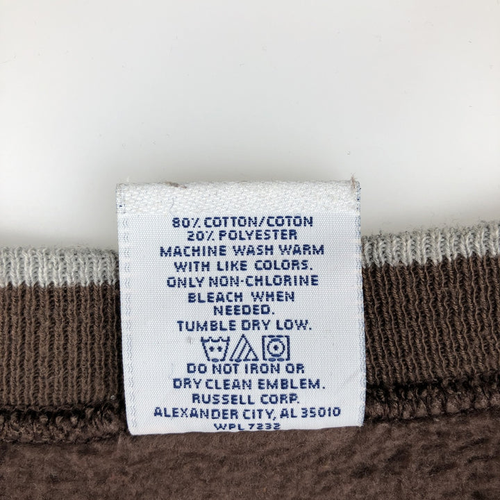 90'S Jerzees HIGH Cotton Plain Blank Sweatshirt, Made in USA, Men's XL equivalent, Vintage cotton chocolate Vintage Second Hand