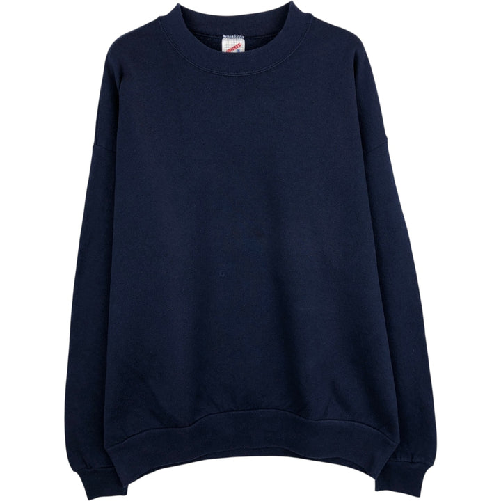 90'S Jerzees Plain Blank Sweatshirt Trainer Made in USA Men's XL Vintage cotton navy blue type Vintage Second Hand