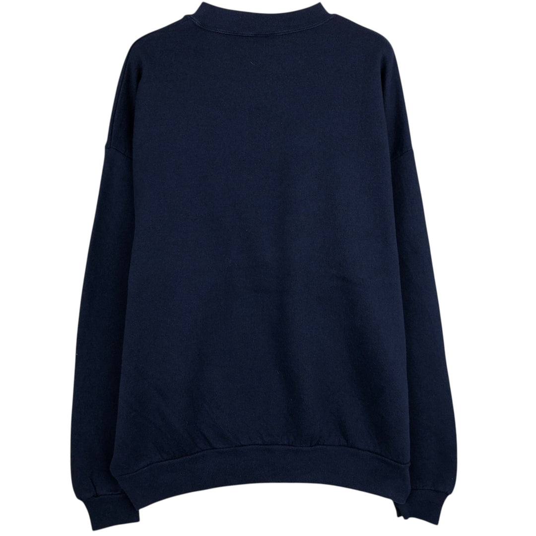 90'S Jerzees Plain Blank Sweatshirt Trainer Made in USA Men's XL Vintage cotton navy blue type Vintage Second Hand