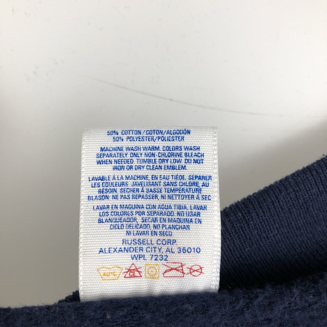 90'S Jerzees Plain Blank Sweatshirt Trainer Made in USA Men's XL Vintage cotton navy blue type Vintage Second Hand