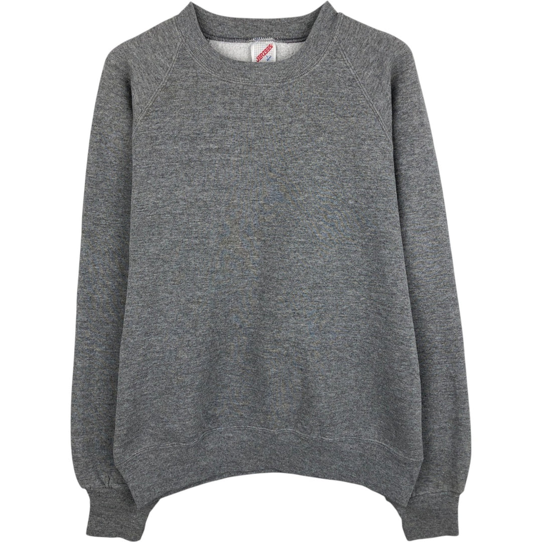 Vintage Jerzees plain blank sweatshirt, made in the USA, men's size L polyester gray type Vintage Second Hand