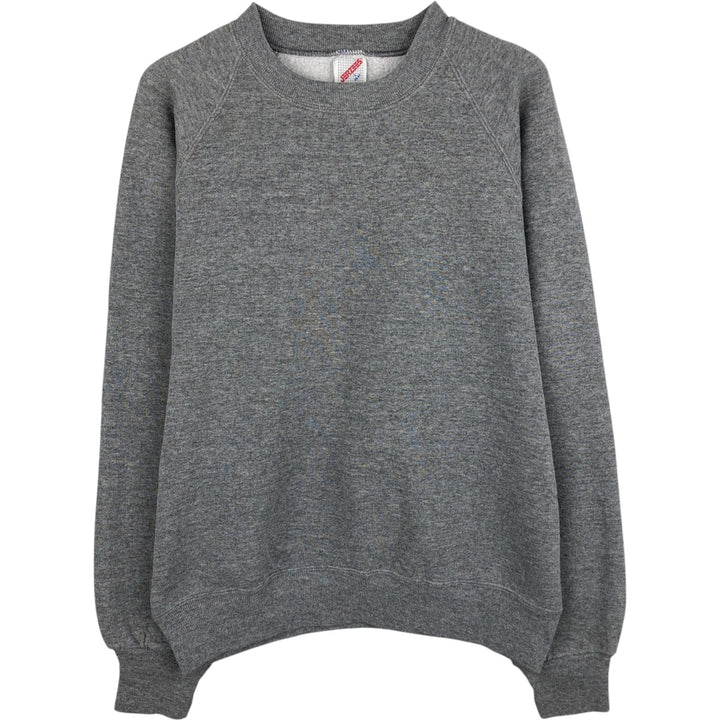Vintage Jerzees plain blank sweatshirt, made in the USA, men's size L polyester gray type Vintage Second Hand