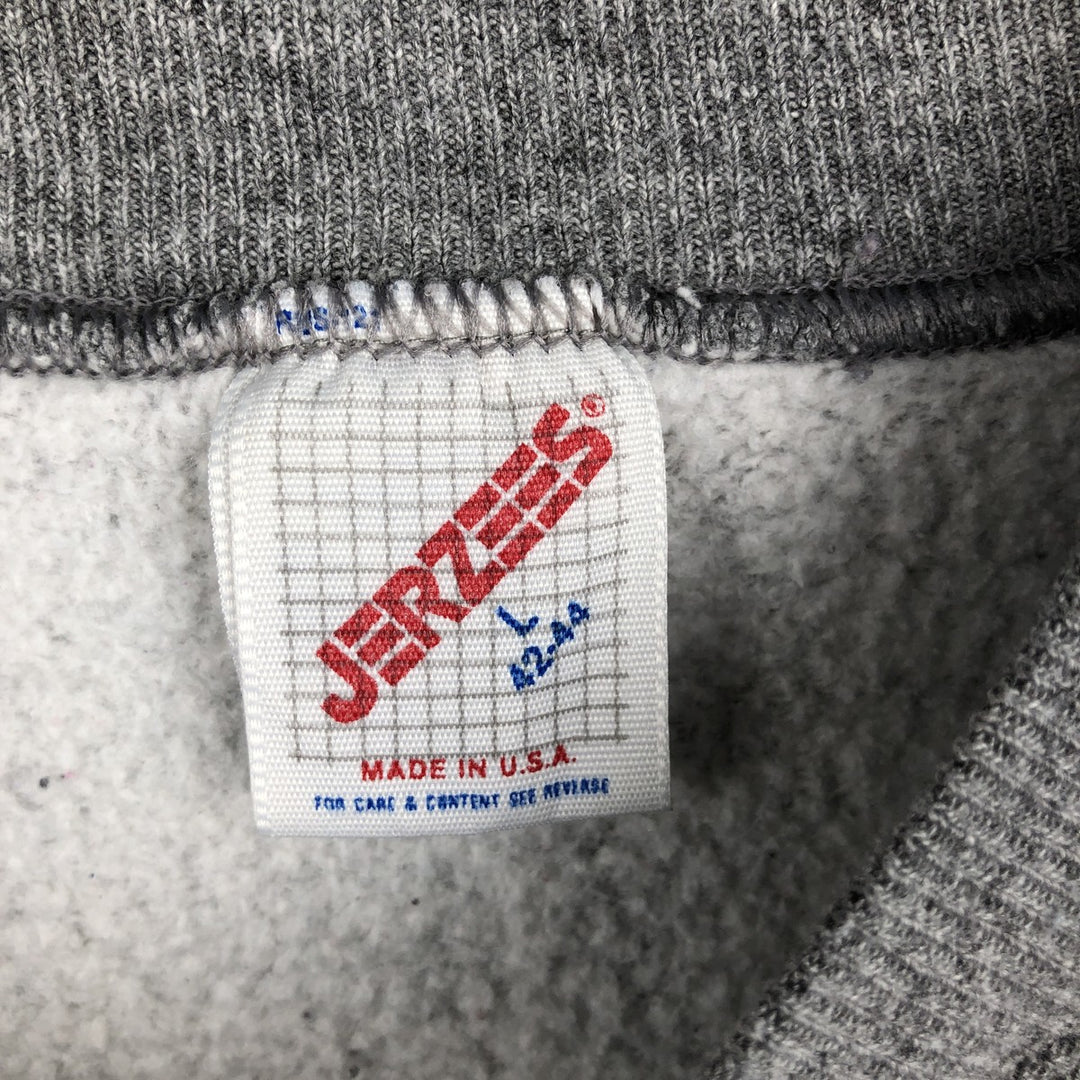 Vintage Jerzees plain blank sweatshirt, made in the USA, men's size L polyester gray type Vintage Second Hand