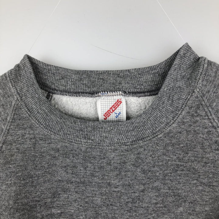 Vintage Jerzees plain blank sweatshirt, made in the USA, men's size L polyester gray type Vintage Second Hand