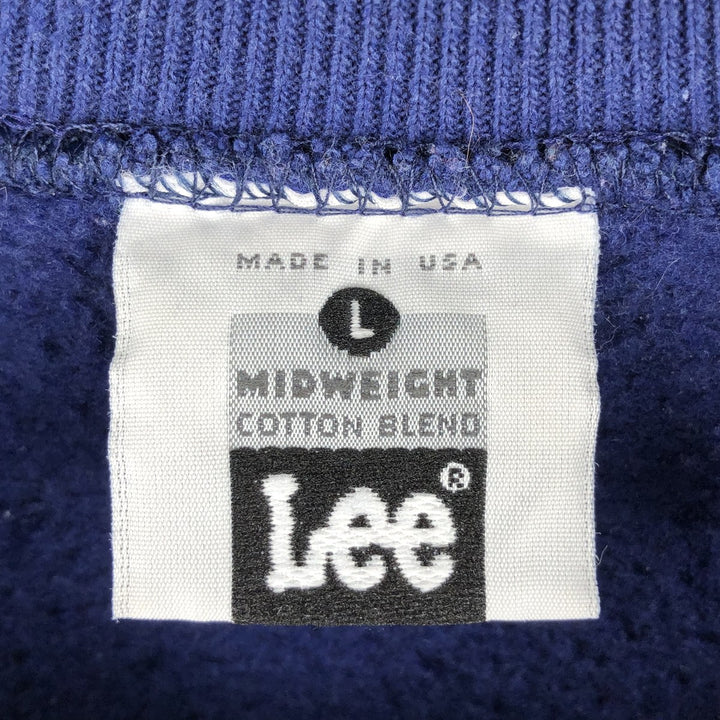 Lee Plain Blank Sweatshirt, Made in USA, Men's Size L (Equivalent), Vintage unclear navy blue type Vintage Second Hand