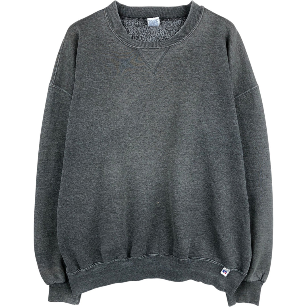 90'S Russell plain blank sweatshirt, sweatshirt, made in USA, men's XXL, vintage cotton gray type Vintage Second Hand