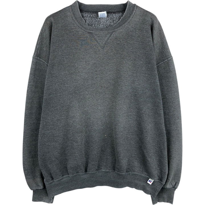 90'S Russell plain blank sweatshirt, sweatshirt, made in USA, men's XXL, vintage cotton gray type Vintage Second Hand