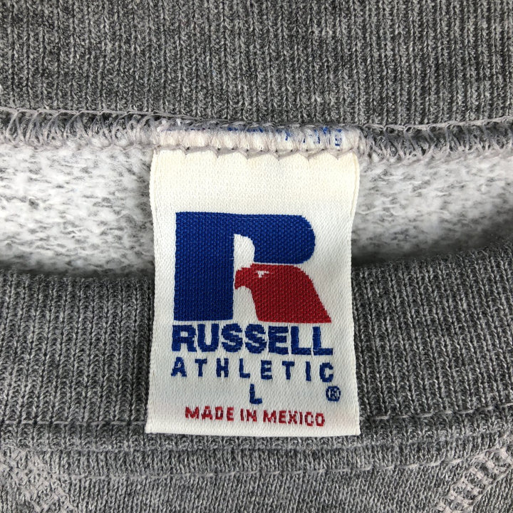 Russell Blank Sweatshirt (Men's Size L equivalent) with Front V-gusset polyester gray type Vintage Second Hand