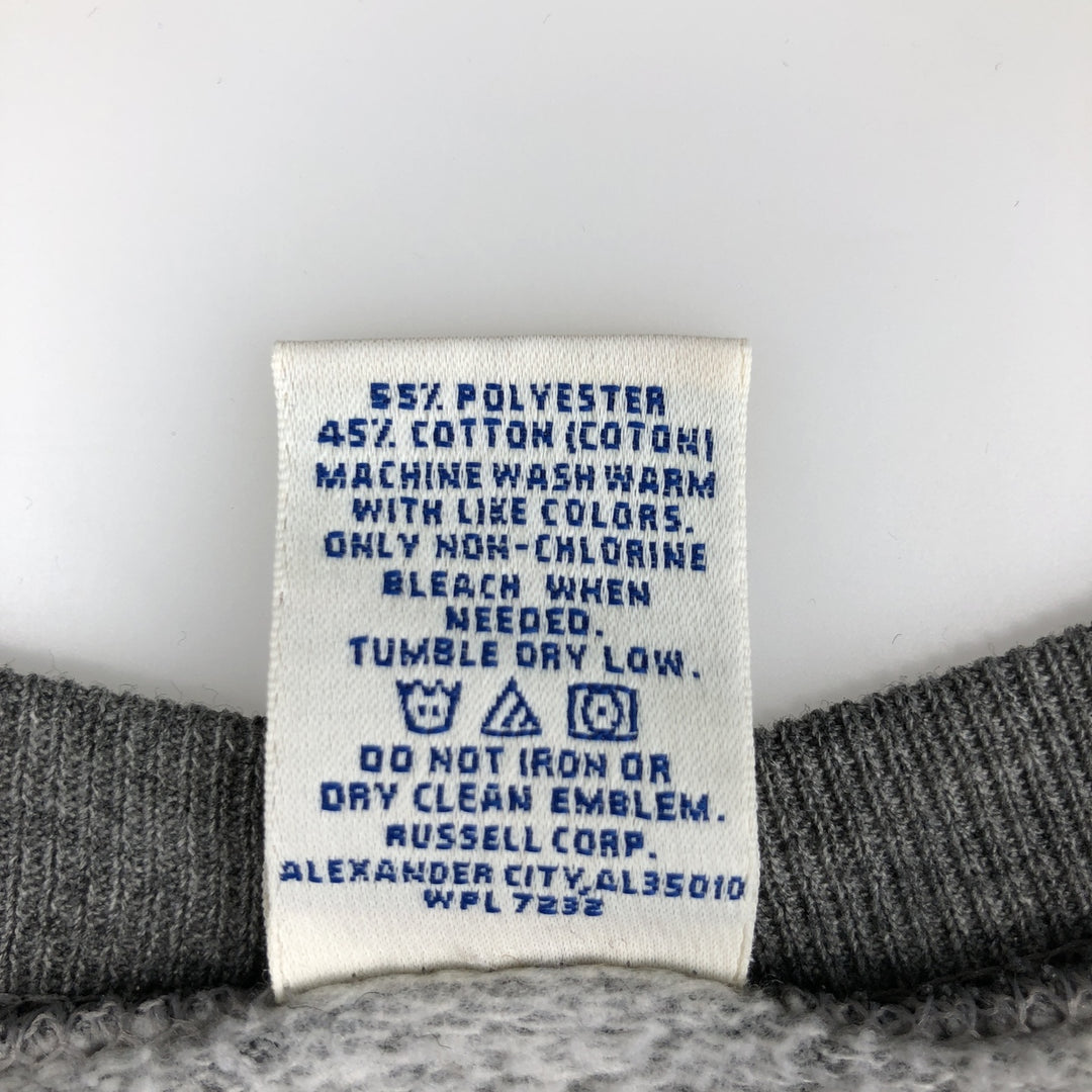 Russell Blank Sweatshirt (Men's Size L equivalent) with Front V-gusset polyester gray type Vintage Second Hand