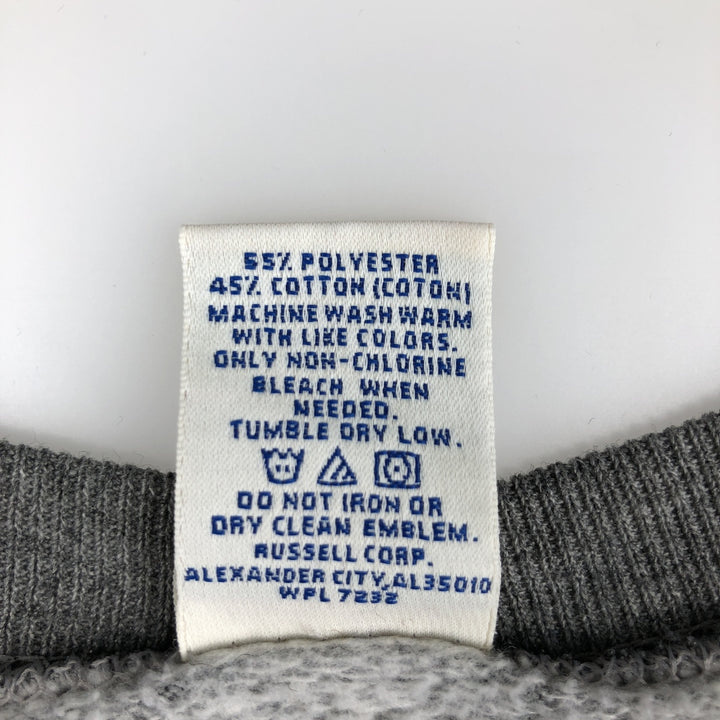 Russell Blank Sweatshirt (Men's Size L equivalent) with Front V-gusset polyester gray type Vintage Second Hand