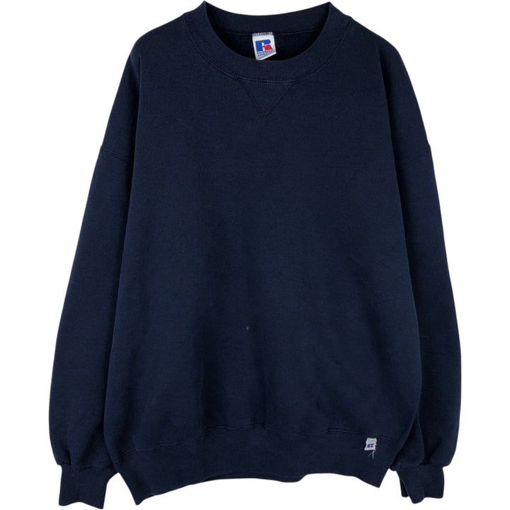 Vintage 90'S Russell ATHLETIC blank sweatshirt, made in the USA, men's size XL. cotton navy blue type Vintage Second Hand