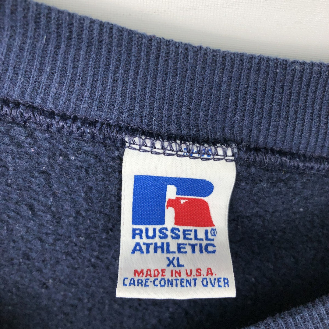 Vintage 90'S Russell ATHLETIC blank sweatshirt, made in the USA, men's size XL. cotton navy blue type Vintage Second Hand