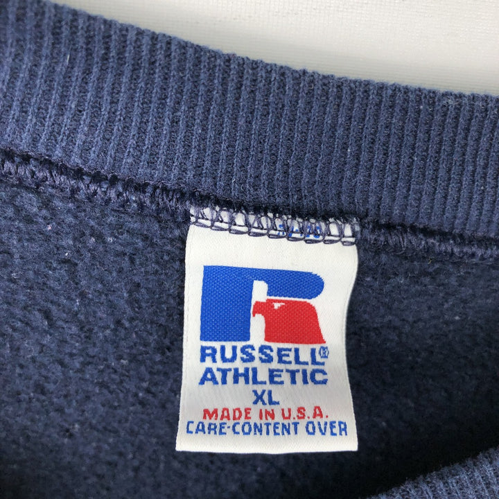 Vintage 90'S Russell ATHLETIC blank sweatshirt, made in the USA, men's size XL. cotton navy blue type Vintage Second Hand