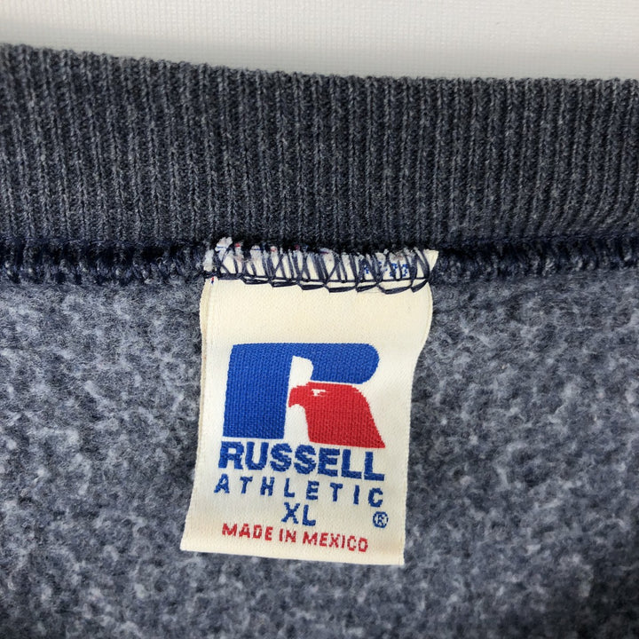 90'S Russell Athletic Plain Blank Sweatshirt, Men's Size XL (Equivalent), Vintage cotton navy blue type Vintage Second Hand