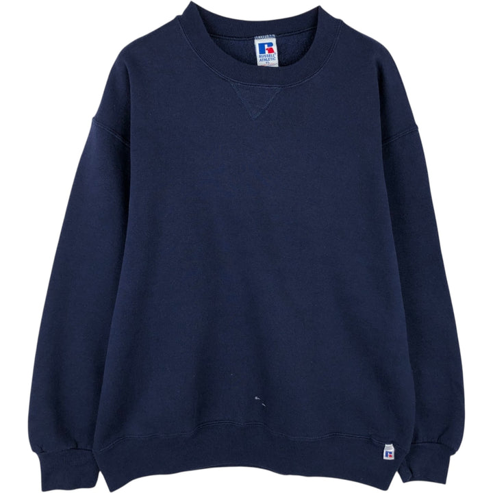 Vintage 90'S Russell ATHLETIC blank sweatshirt, made in the USA, men's size XL. cotton navy blue type Vintage Second Hand