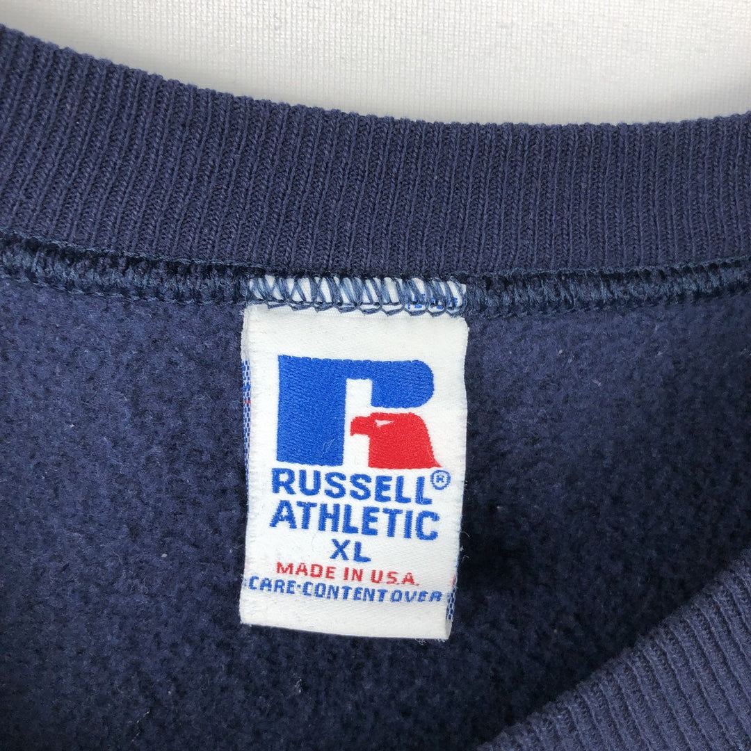 Vintage 90'S Russell ATHLETIC blank sweatshirt, made in the USA, men's size XL. cotton navy blue type Vintage Second Hand