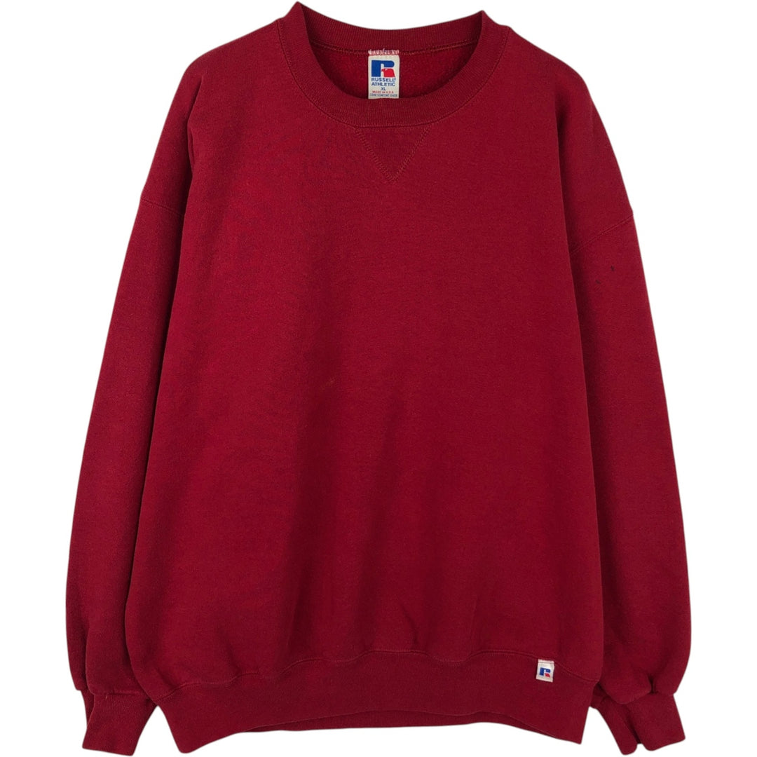 Vintage 90'S Russell ATHLETIC blank sweatshirt, made in the USA, men's size XL. cotton red type Vintage Second Hand