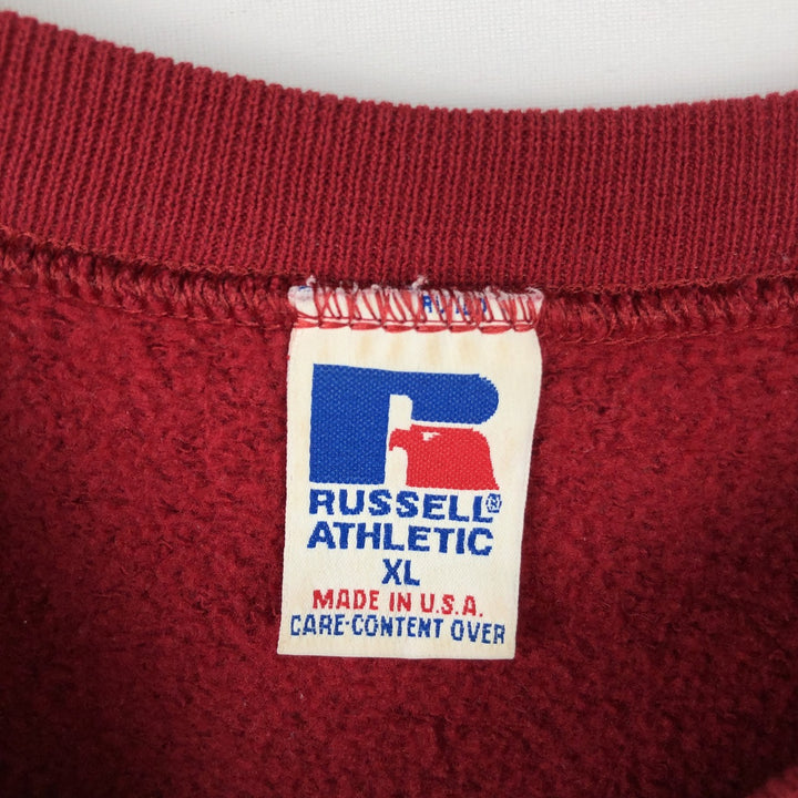 Vintage 90'S Russell ATHLETIC blank sweatshirt, made in the USA, men's size XL. cotton red type Vintage Second Hand