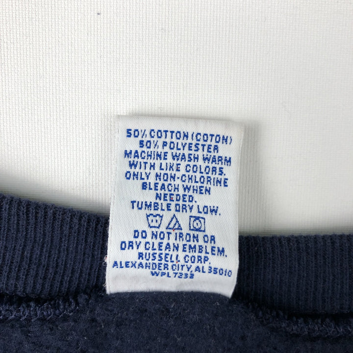 90'S Russell Athletic plain blank sweatshirt, men's size L equivalent, vintage. cotton navy blue type Vintage Second Hand