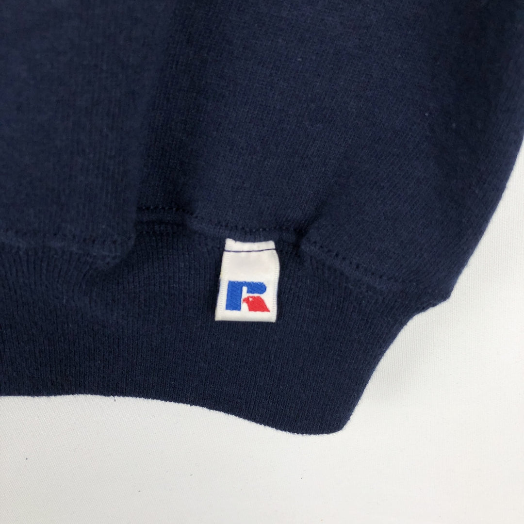 90'S Russell Athletic plain blank sweatshirt, men's size L equivalent, vintage. cotton navy blue type Vintage Second Hand