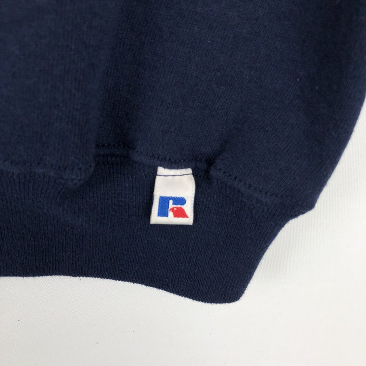 90'S Russell Athletic plain blank sweatshirt, men's size L equivalent, vintage. cotton navy blue type Vintage Second Hand