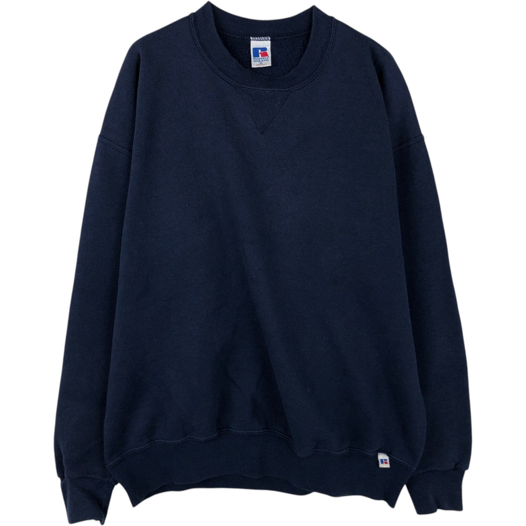 Vintage 90'S Russell ATHLETIC blank sweatshirt, made in the USA, men's size XL. cotton navy blue type Vintage Second Hand