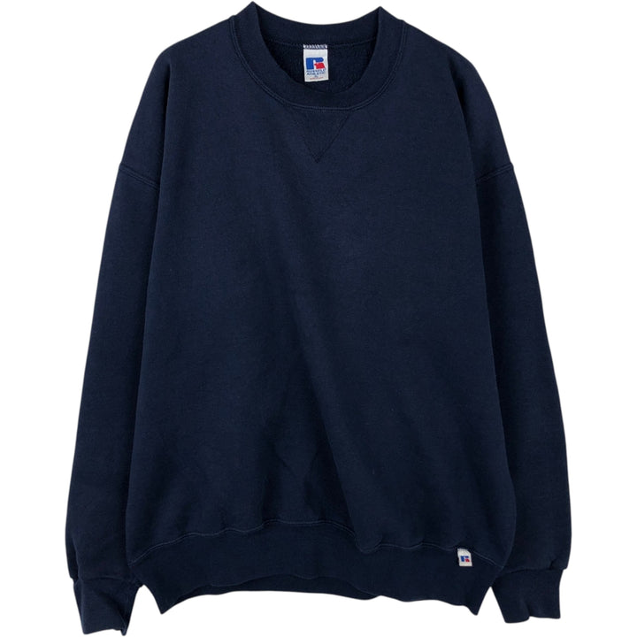 Vintage 90'S Russell ATHLETIC blank sweatshirt, made in the USA, men's size XL. cotton navy blue type Vintage Second Hand