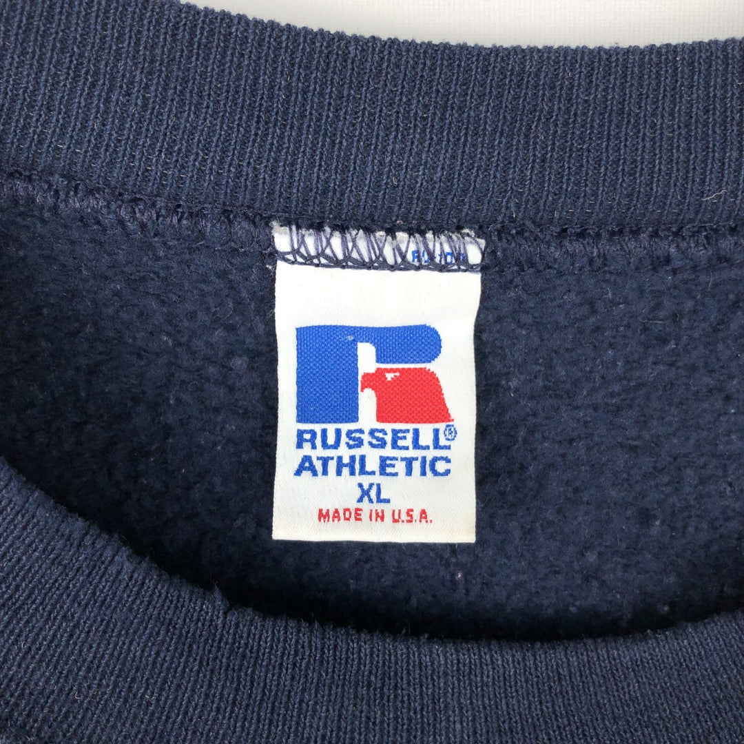Vintage 90'S Russell ATHLETIC blank sweatshirt, made in the USA, men's size XL. cotton navy blue type Vintage Second Hand