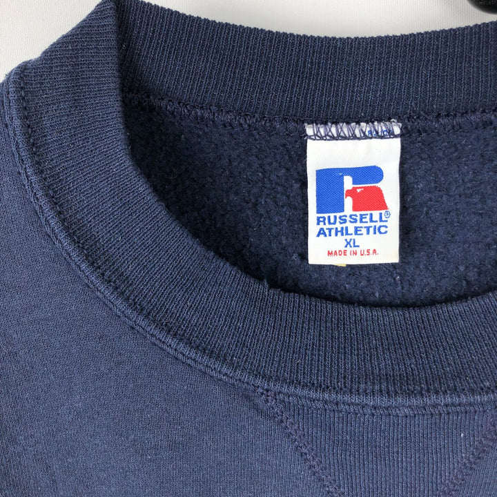 Vintage 90'S Russell ATHLETIC blank sweatshirt, made in the USA, men's size XL. cotton navy blue type Vintage Second Hand