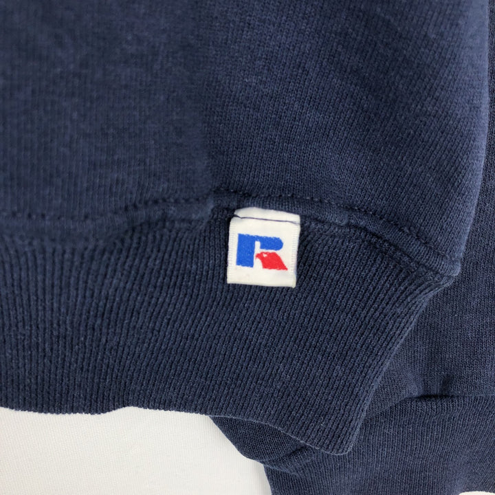 90'S Russell Athletic plain blank sweatshirt, men's size L equivalent, vintage. cotton navy blue type Vintage Second Hand