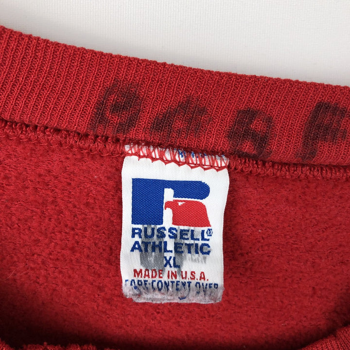 Vintage 90'S Russell ATHLETIC blank sweatshirt, made in the USA, men's size XL. cotton red type Vintage Second Hand