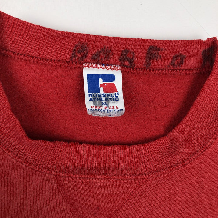 Vintage 90'S Russell ATHLETIC blank sweatshirt, made in the USA, men's size XL. cotton red type Vintage Second Hand