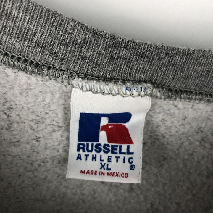 90'S Russell Athletic Plain Blank Sweatshirt, Men's Size XL (Equivalent), Vintage cotton gray type Vintage Second Hand