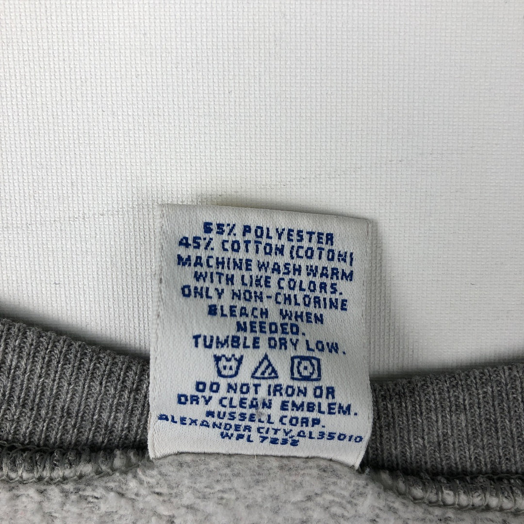 90'S Russell Athletic Plain Blank Sweatshirt, Men's Size XL (Equivalent), Vintage cotton gray type Vintage Second Hand