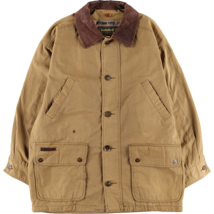 Vintage 90'S Timberland WEATHERGEAR hunting jacket, men's size M cotton Khaki type brown Vintage Second Hand