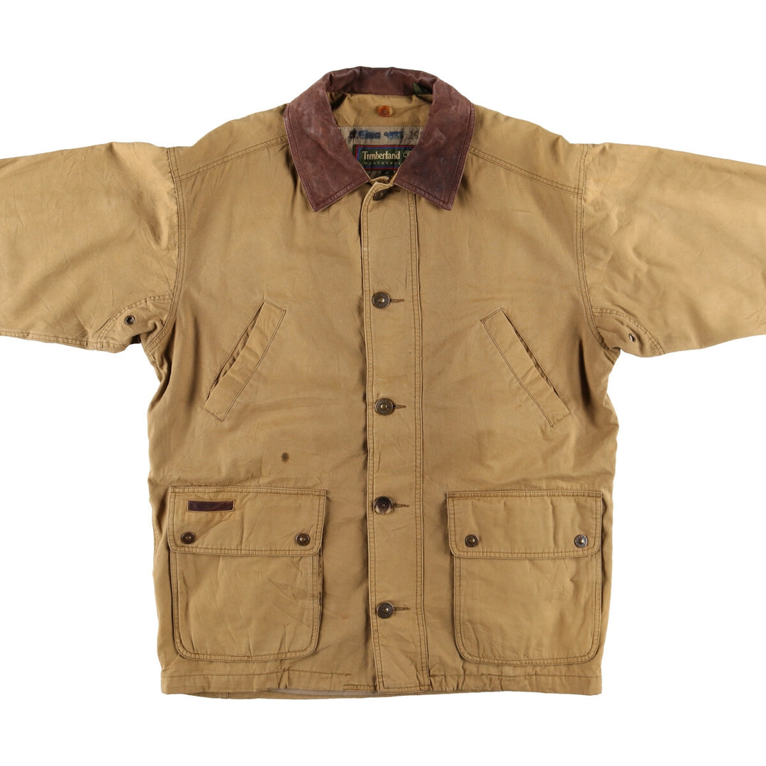 Vintage 90'S Timberland WEATHERGEAR hunting jacket, men's size M cotton Khaki type brown Vintage Second Hand