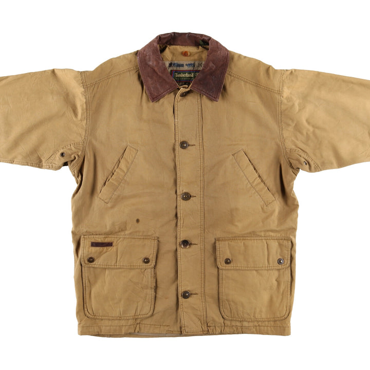Vintage 90'S Timberland WEATHERGEAR hunting jacket, men's size M cotton Khaki type brown Vintage Second Hand