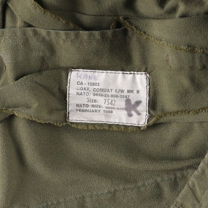 80'S Canadian Army Genuine MK2 Military Combat Jacket 7542 Men's XL equivalent Vintage /eaa513596