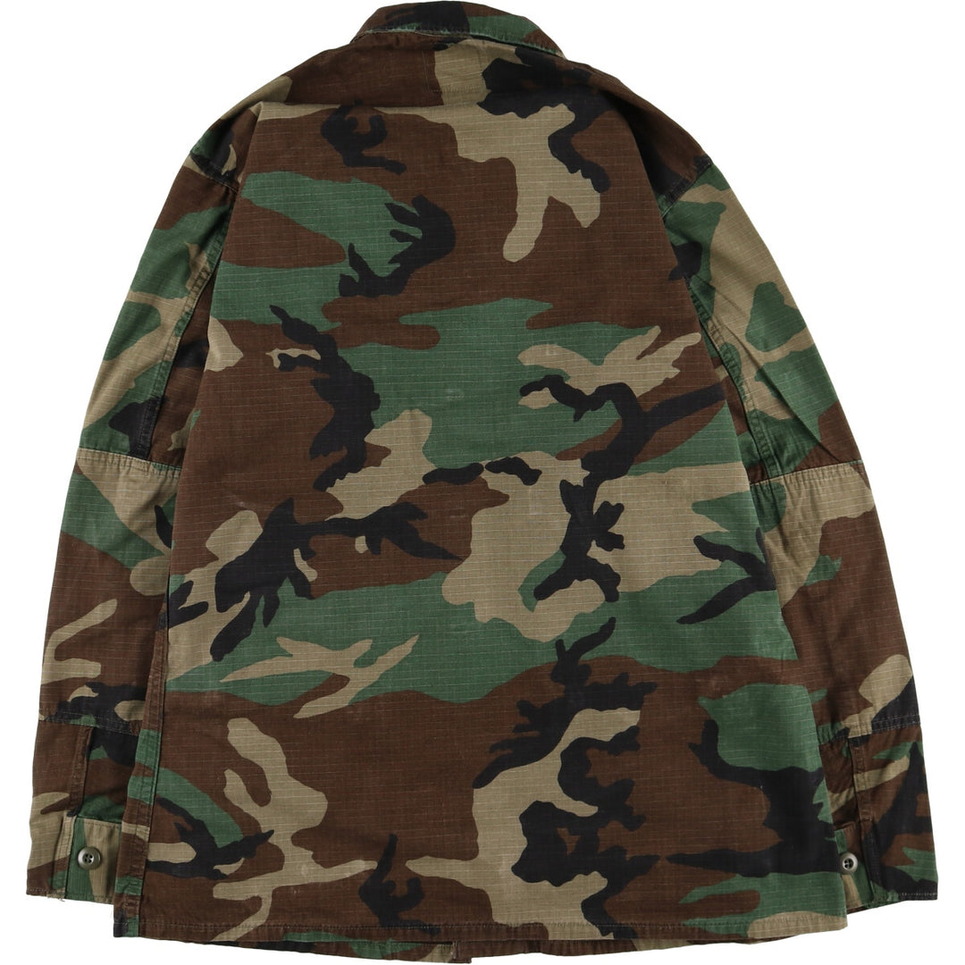 90'S US Military Genuine Camouflage Pattern Woodland Camo BDU Military Jacket Made in USA MEDIUM-LONG Men's M equivalent Vintage /eaa513602