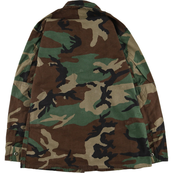 90'S US Military Genuine Camouflage Pattern Woodland Camo BDU Military Jacket Made in USA MEDIUM-LONG Men's M equivalent Vintage /eaa513602