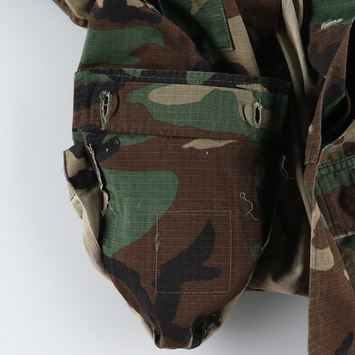 90'S US Military Genuine Camouflage Pattern Woodland Camo BDU Military Jacket Made in USA MEDIUM-LONG Men's M equivalent Vintage /eaa513602