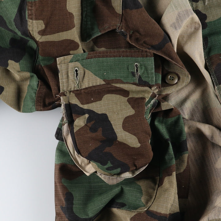 90'S US Military Genuine Camouflage Pattern Woodland Camo BDU Military Jacket Made in USA MEDIUM-LONG Men's M equivalent Vintage /eaa513602