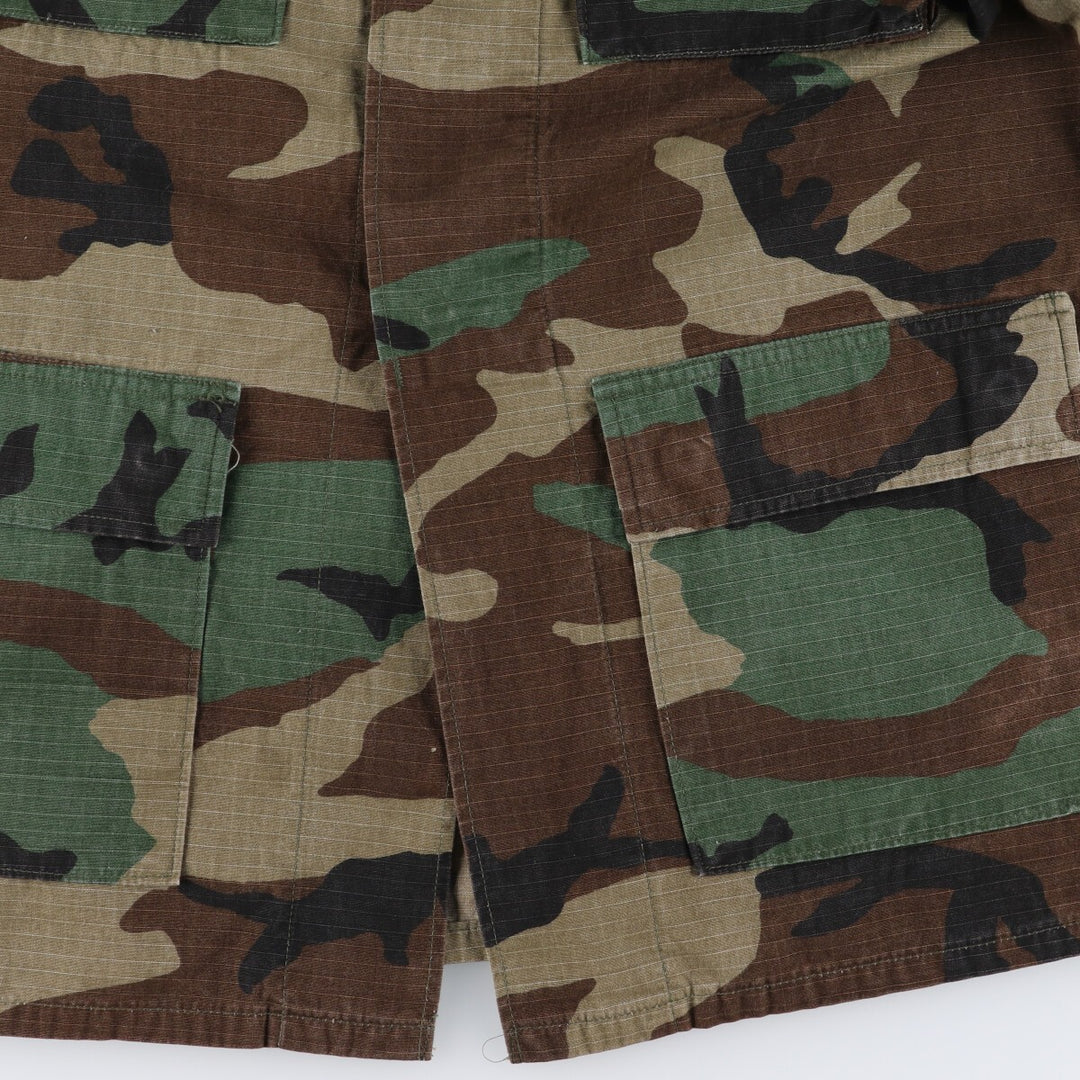 90'S US Military Genuine Camouflage Pattern Woodland Camo BDU Military Jacket Made in USA MEDIUM-LONG Men's M equivalent Vintage /eaa513602
