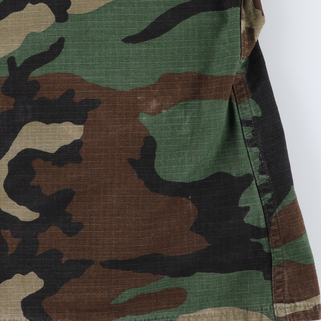 90'S US Military Genuine Camouflage Pattern Woodland Camo BDU Military Jacket Made in USA MEDIUM-LONG Men's M equivalent Vintage /eaa513602