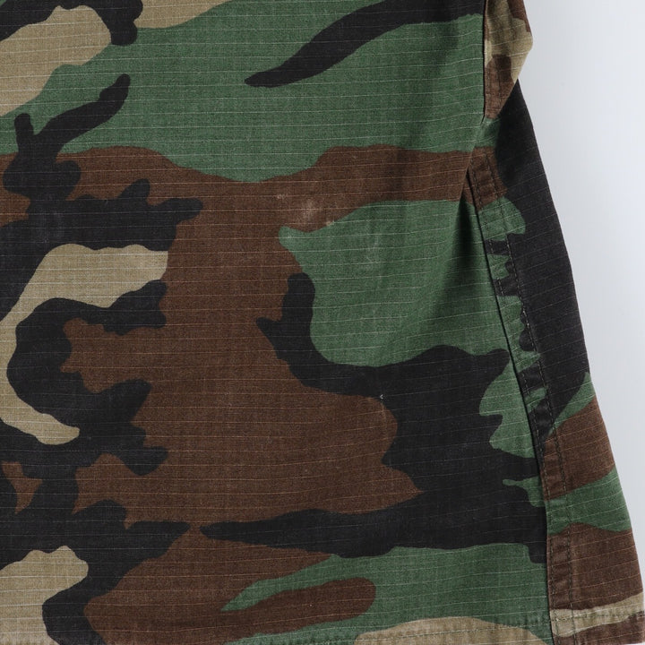 90'S US Military Genuine Camouflage Pattern Woodland Camo BDU Military Jacket Made in USA MEDIUM-LONG Men's M equivalent Vintage /eaa513602