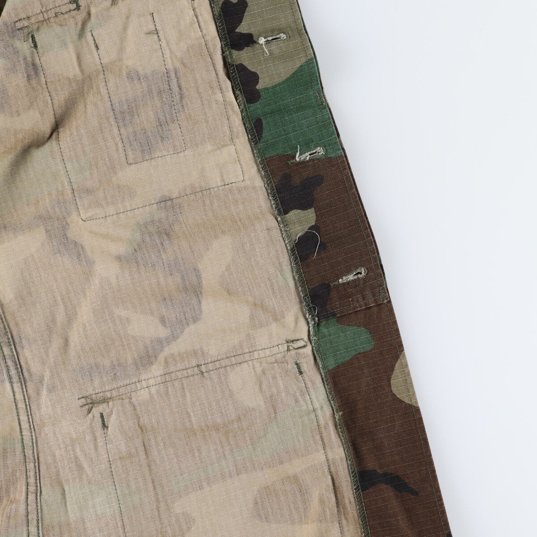 90'S US Military Genuine Camouflage Pattern Woodland Camo BDU Military Jacket Made in USA MEDIUM-LONG Men's M equivalent Vintage /eaa513602