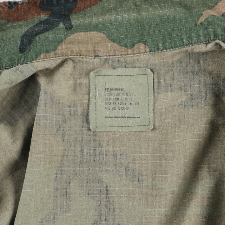 80'S US Military Genuine Camouflage Pattern Woodland Camo BDU Military Jacket Made in USA MEDIUM-REGULAR Men's M equivalent Vintage /eaa513604