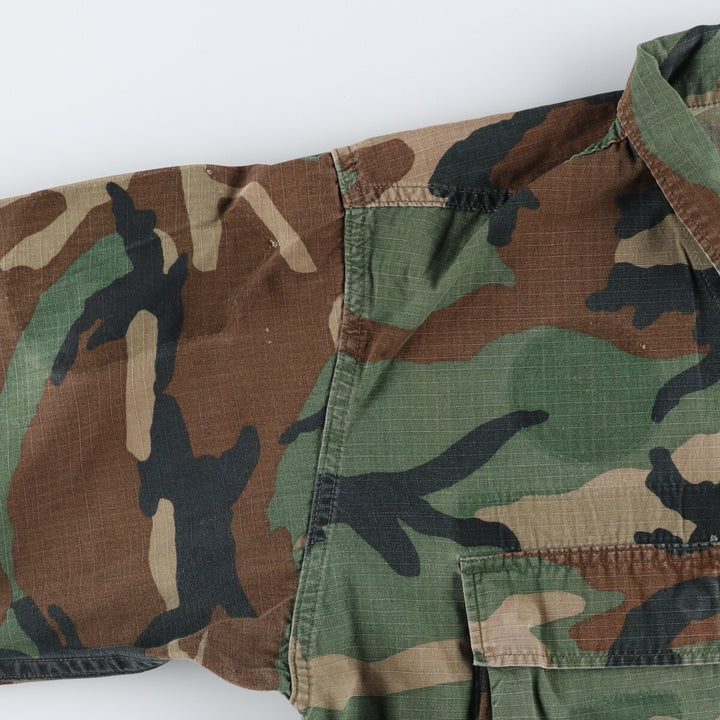 80'S US Military Genuine Camouflage Pattern Woodland Camo BDU Military Jacket Made in USA MEDIUM-REGULAR Men's M equivalent Vintage /eaa513604