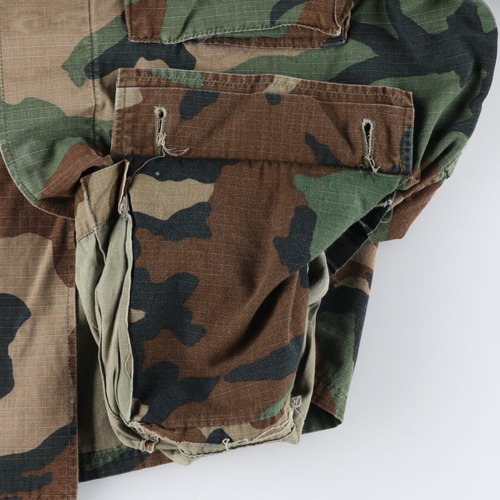 80'S US Military Genuine Camouflage Pattern Woodland Camo BDU Military Jacket Made in USA MEDIUM-REGULAR Men's M equivalent Vintage /eaa513604